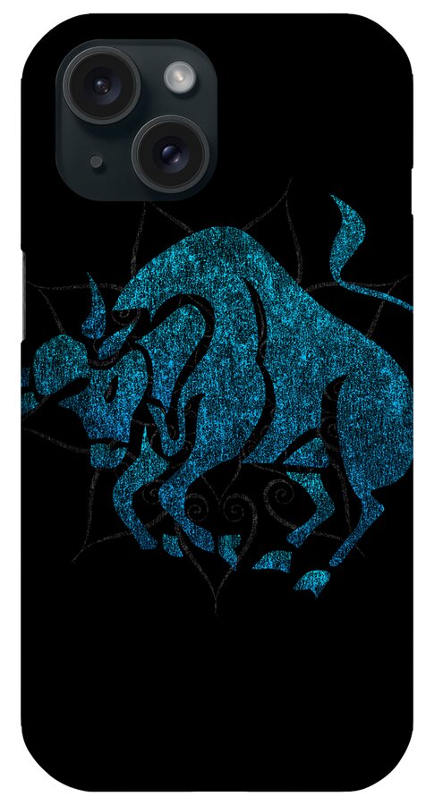Funny iPhone Case featuring the digital art Zodiac Sign Taurus by Flippin Sweet Gear