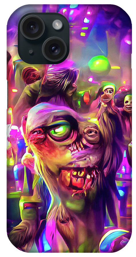 Zombie iPhone Case featuring the digital art Zombie Disco 01 by Matthias Hauser