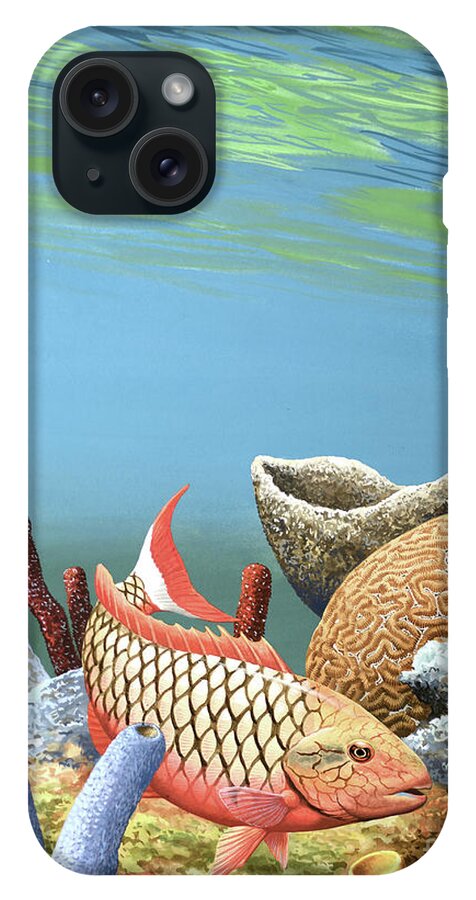 Red Thum Fish Swimming In Coral iPhone 15 Plus Case by Chuck
