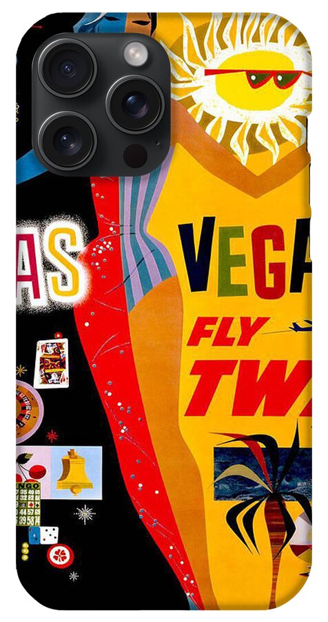 Vintage Travel Poster - Las Vegas iPhone 15 Pro Max Case by Georgia Fowler  - Georgia Fowler - Artist Website