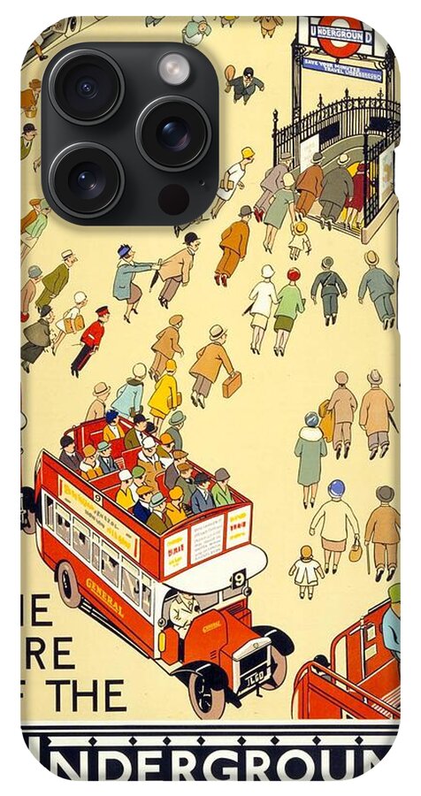The Lure of the Underground - London Underground, London Metro, Suburban -  Retro travel Poster iPhone 15 Pro Max Case