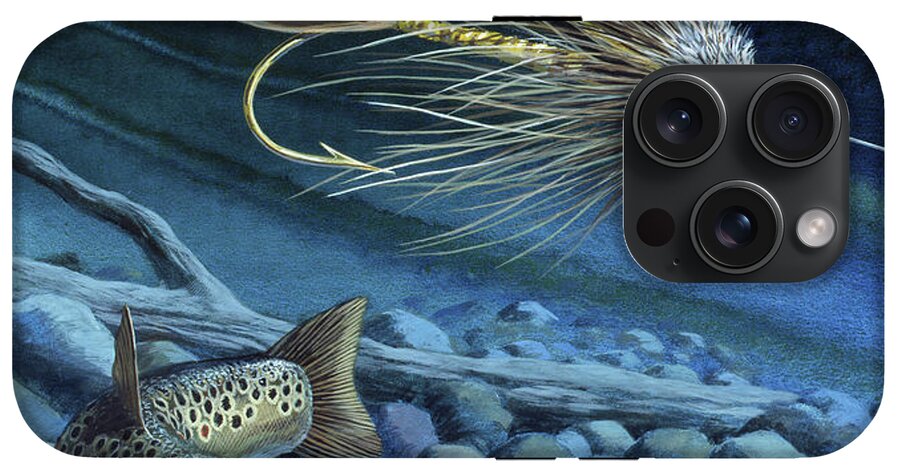 Brown Trout And Muddler Minnow Fly iPhone 15 Pro Tough Case by Don Balke -  Wind River Studios - Website