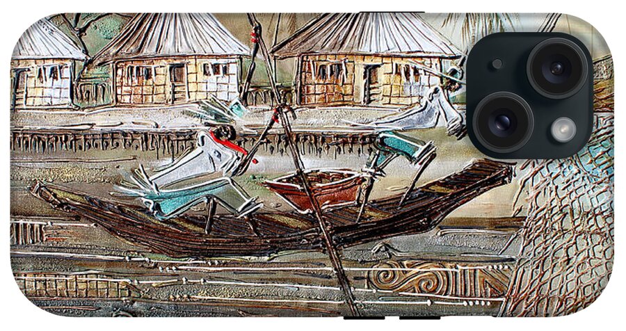 Fishing Village iPhone 15 Tough Case by Paul Gbolade Omidiran - Prints Site  from True African Art com - Website