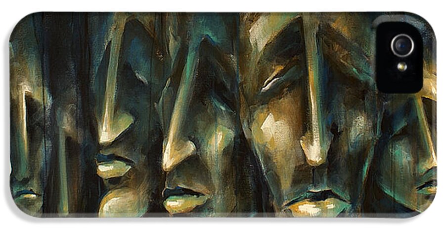 Expressionist iPhone 5 Case featuring the painting ' Jury of Eight ' by Michael Lang