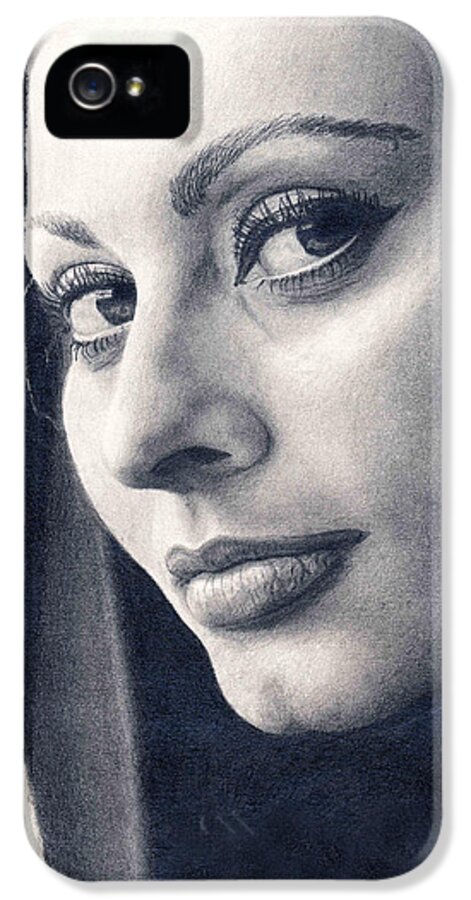 Sophia Loren iPhone 5 Case featuring the drawing Sophia Loren #1 by Erin Mathis
