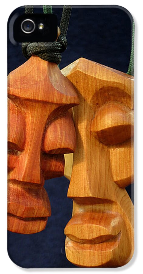 Soul Man iPhone 5 Case featuring the sculpture Soul Heads 1 and 2 #1 by Windy Dankoff