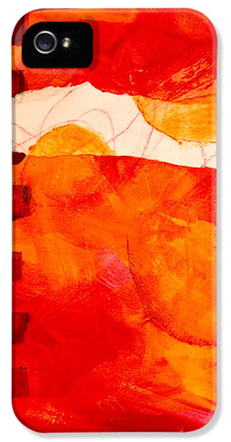 Red iPhone 5 Case featuring the painting Sunrise #1 by Nancy Merkle