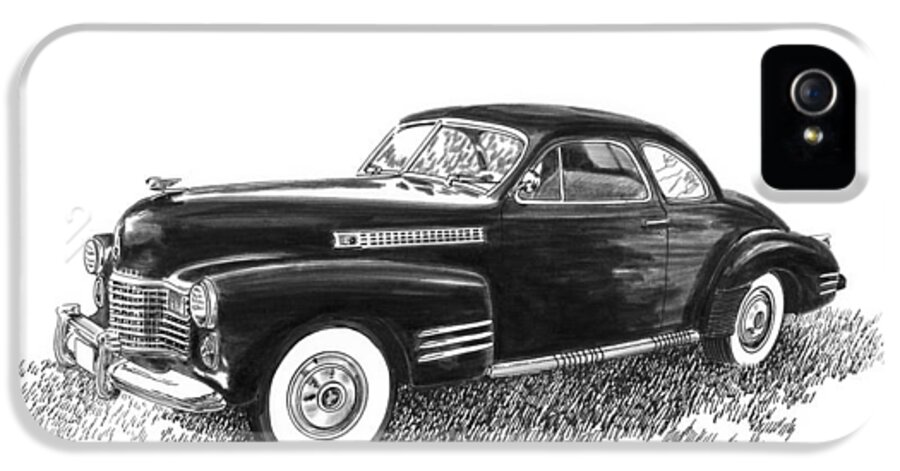 Ink-wash Drawing Of 1941 Cadillac 62 Coupe Which Was Priced At $1 iPhone 5 Case featuring the painting 1941 Cadillac 62 Coupe by Jack Pumphrey