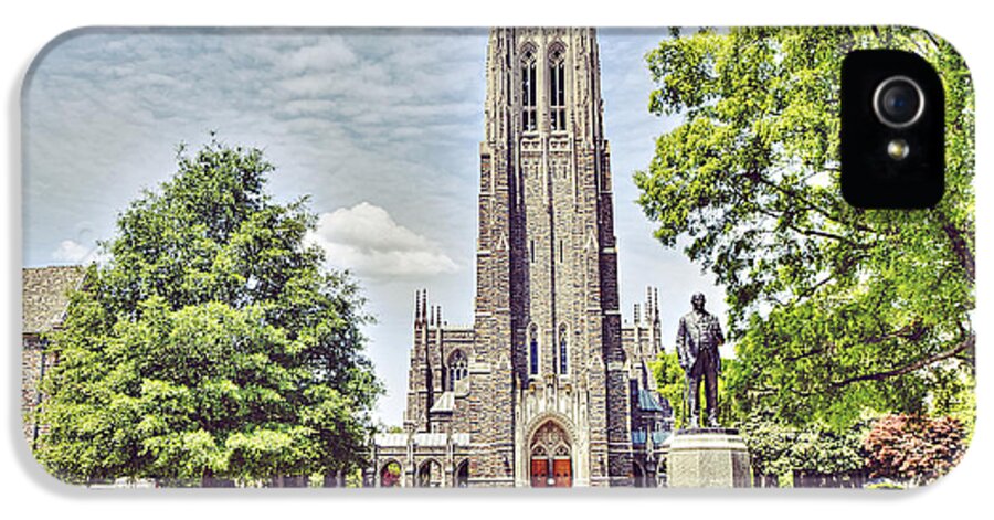 Duke University iPhone 5 Case featuring the photograph Duke Chapel in Spring #2 by Kadwell Enz