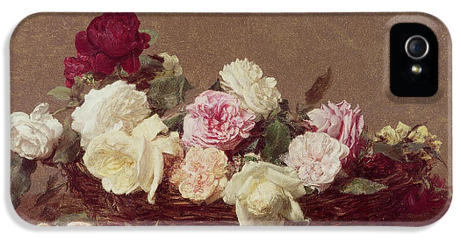 Basket Of Roses iPhone 5 Case featuring the painting A Basket of Roses by Henri Fantin-Latour