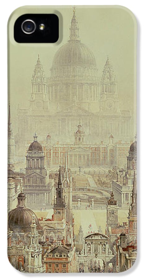 London iPhone 5 Case featuring the painting A Tribute To Sir Christopher Wren by Charles Robert Cockerell