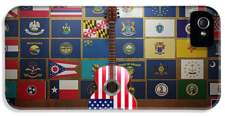 States iPhone 5 Case featuring the digital art All State Flags by Peter Awax