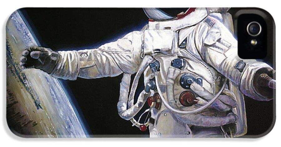 Nasa iPhone 5 Case featuring the painting Apollo 9 - Schweickart on the Porch by Simon Kregar