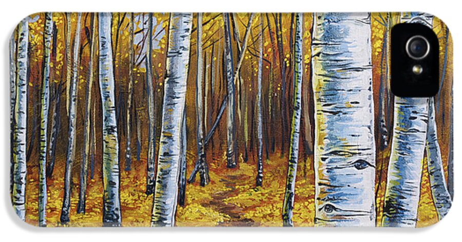 Aspen iPhone 5 Case featuring the painting Aspen Trail by Aaron Spong