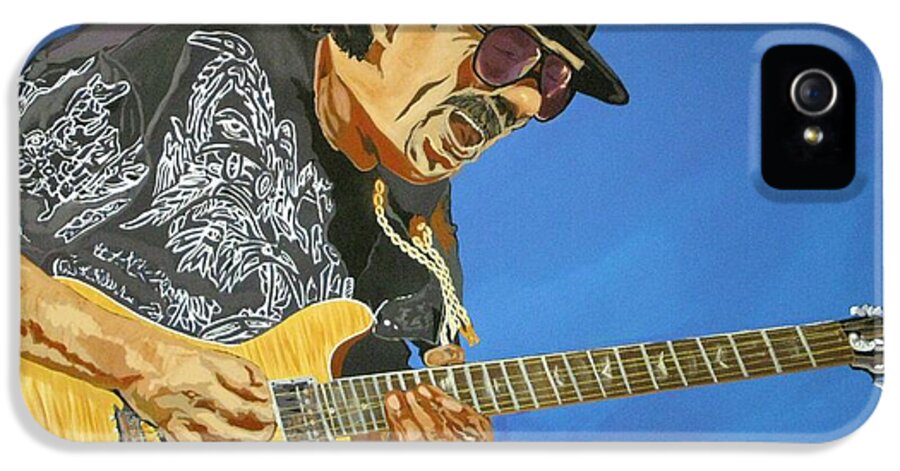 Carlos Santana iPhone 5 Case featuring the painting Carlos Santana-Magical Musica by Bill Manson