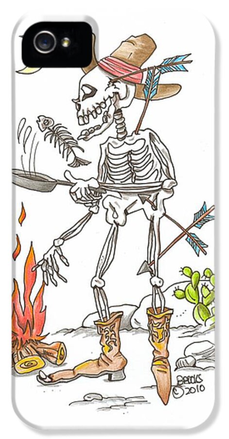 Skeleton iPhone 5 Case featuring the drawing Come n Get It by Richard Brooks