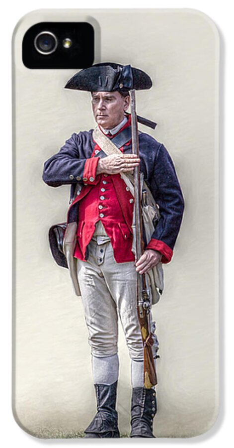 Continental Soldier At Attention Fort Hand iPhone 5 Case featuring the digital art Continental Soldier At Attention Fort Hand by Randy Steele