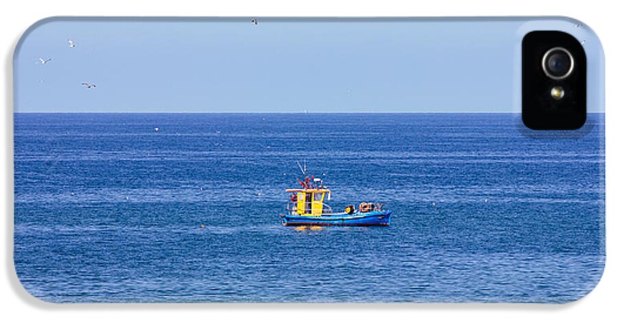 Fisher iPhone 5 Case featuring the photograph Fisher Boat At Sea by Pati Photography