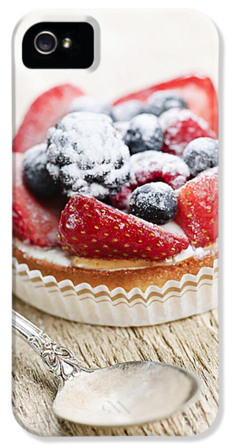 Fruit iPhone 5 Case featuring the photograph Fruit tart with spoon by Elena Elisseeva