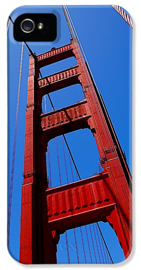 Golden Gate Bridge iPhone 5 Case featuring the photograph Golden Gate Tower by Rona Black