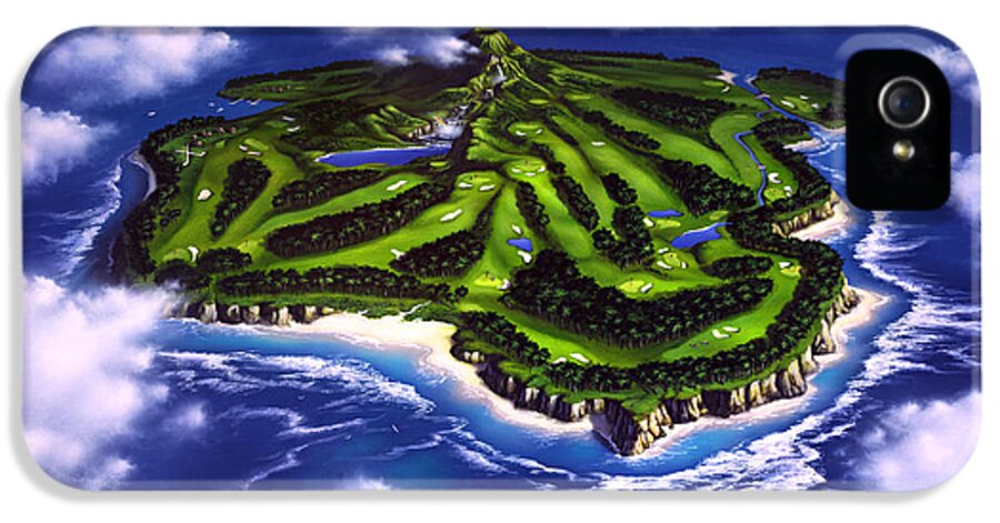 Golf iPhone 5 Case featuring the painting Golfer's Paradise by Jerry LoFaro