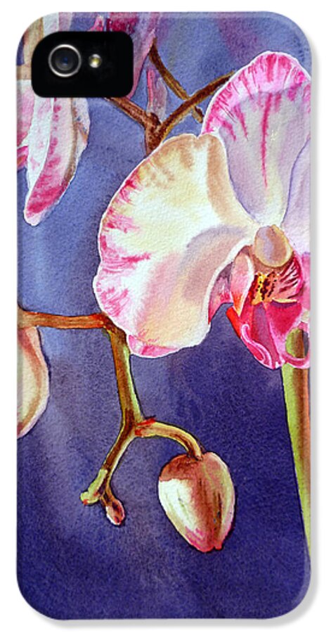 Purple iPhone 5 Case featuring the painting Gorgeous Orchid by Irina Sztukowski