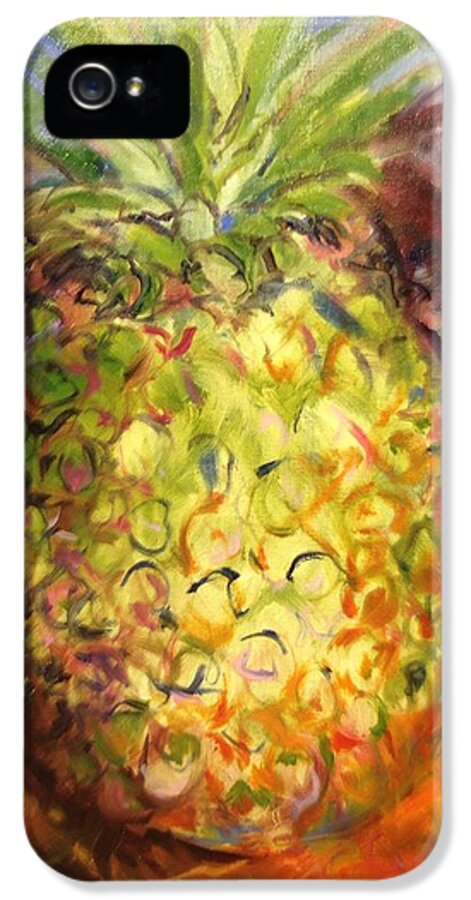 Still Life iPhone 5 Case featuring the painting Green Heat by Karen Carmean