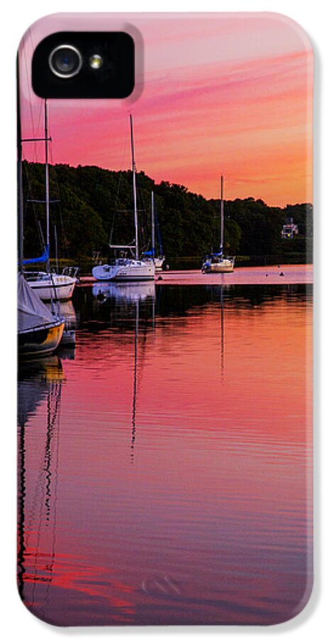 Pink Sunset iPhone 5 Case featuring the photograph Hot Pink Canal by Karol Livote