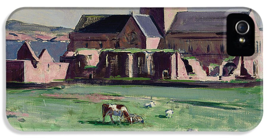 Cadell iPhone 5 Case featuring the painting Iona Abbey from the northwest by Francis Campbell Boileau Cadell