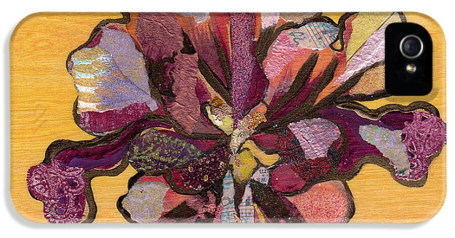Flower iPhone 5 Case featuring the painting Iris I Series II by Shadia Derbyshire