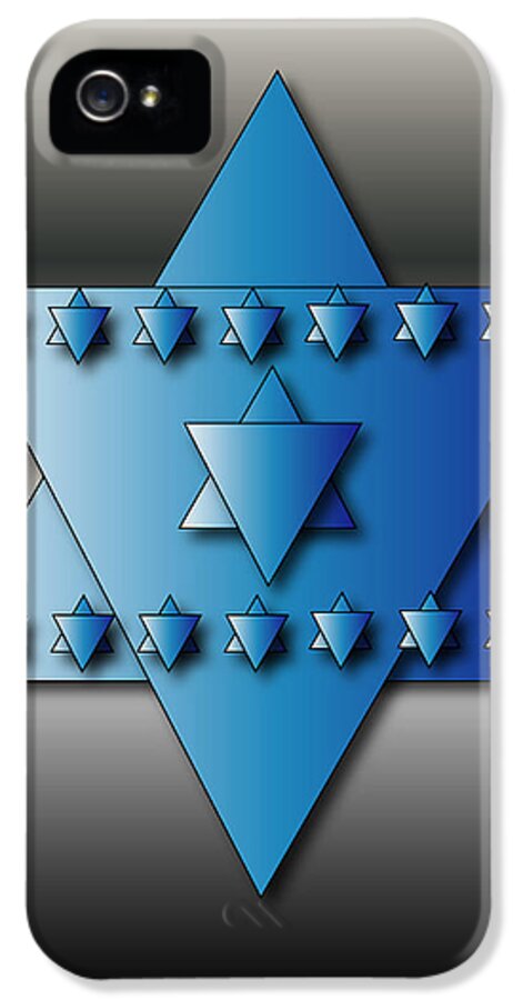 Hanukkah iPhone 5 Case featuring the digital art Jewish Stars by Marvin Blaine
