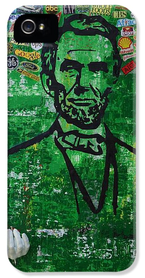 Abraham Lincoln American President iPhone 5 Case featuring the painting Lincoln- Texas by Alireza Vazirabadi