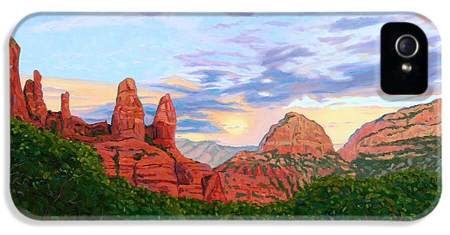 Madonna iPhone 5 Case featuring the painting Madonna and Nuns - Sedona by Steve Simon