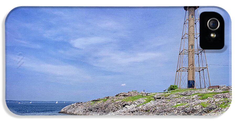 Rocks iPhone 5 Case featuring the photograph Marblehead Light by Joan Carroll