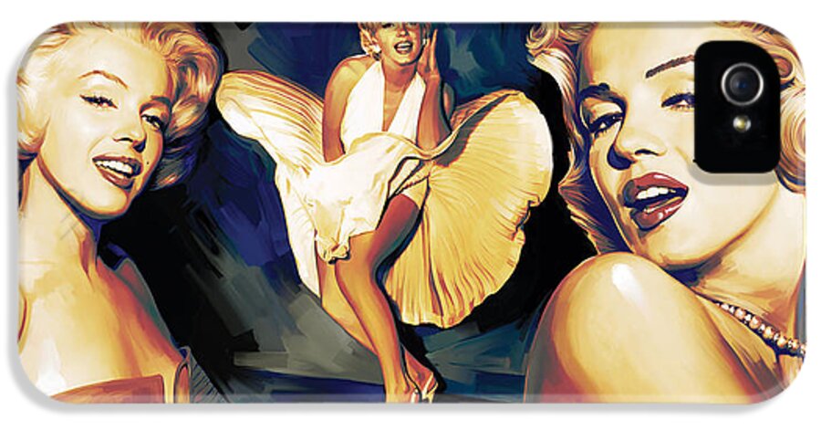 Marilyn Monroe Paintings iPhone 5 Case featuring the painting Marilyn Monroe Artwork 3 by Sheraz A