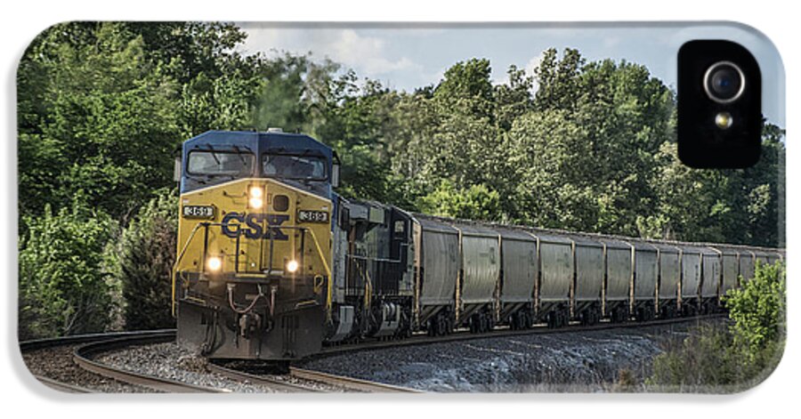 Csx Railroad. Csx. Railroad. Trains. Csx Henderson Subdivision. Railfan. Railfans. Railfanning iPhone 5 Case featuring the photograph May 16 2014 - CSX grain train at Sebree Ky by Jim Pearson