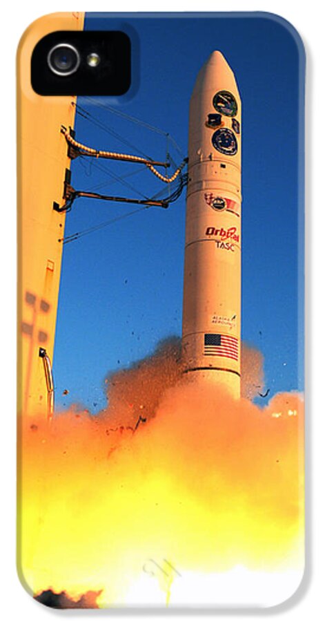 Astronomy iPhone 5 Case featuring the photograph Minotaur Iv Rocket Launches Falconsat-5 by Science Source