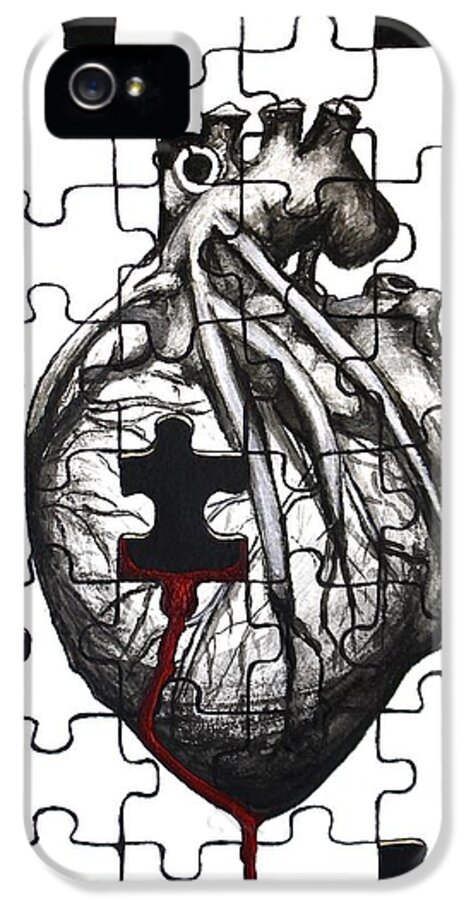 Heart iPhone 5 Case featuring the painting Missing by Alex Johnmeyer