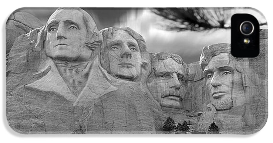 Landmarks iPhone 5 Case featuring the photograph Mount Rushmore Panoramic by Mike McGlothlen