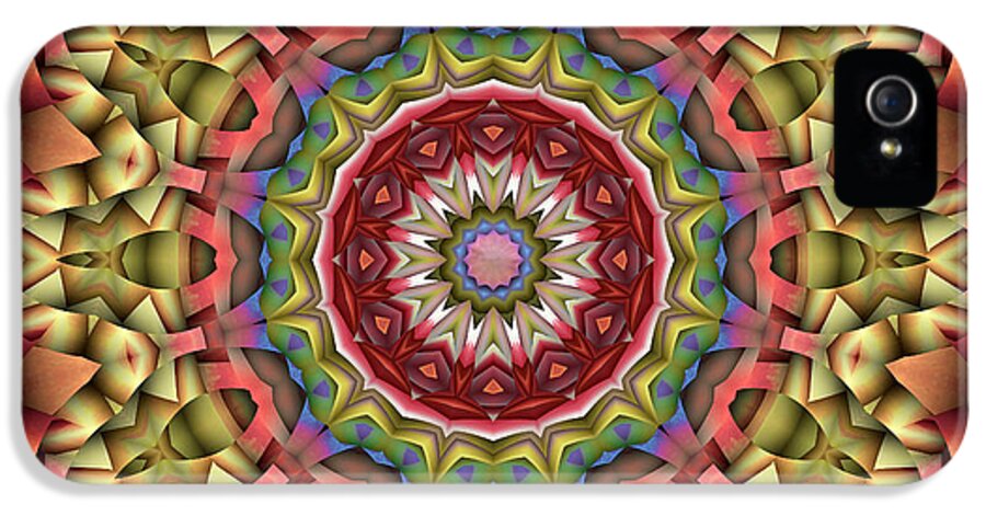 Kaleidoscope iPhone 5 Case featuring the digital art Natural Attributes 10 square by Wendy J St Christopher