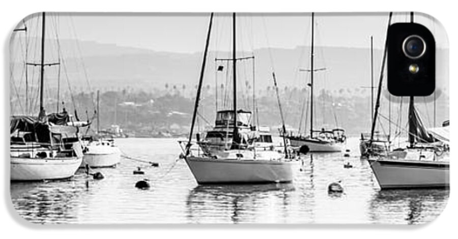Amercian iPhone 5 Case featuring the photograph Newport Beach Harbor Boats Panorama Photo by Paul Velgos