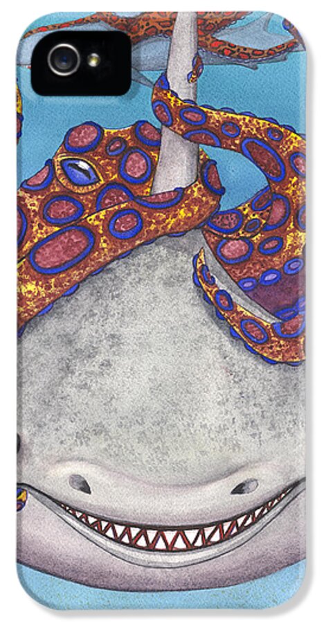 Octopus iPhone 5 Case featuring the painting Octopied by Catherine G McElroy