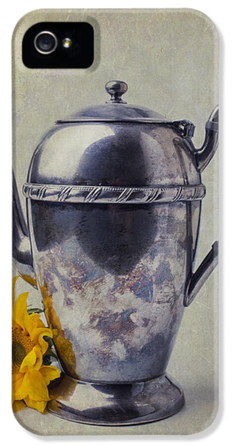 Teapot iPhone 5 Case featuring the photograph Old Teapot With Sunflower by Garry Gay