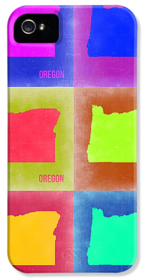 Oregon Map iPhone 5 Case featuring the painting Oregon Pop Art Map 2 by Naxart Studio