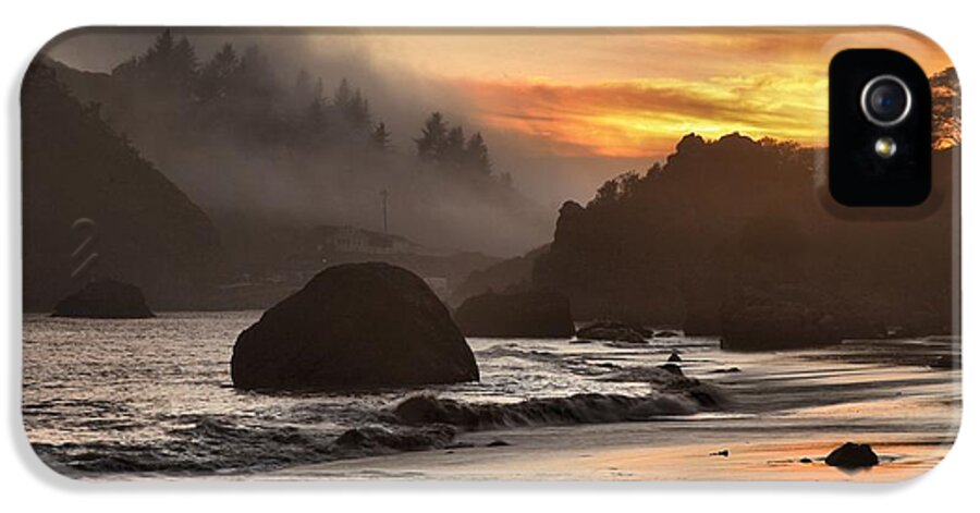 Trinidad State Beach iPhone 5 Case featuring the photograph Pacific Fog And Fire by Adam Jewell