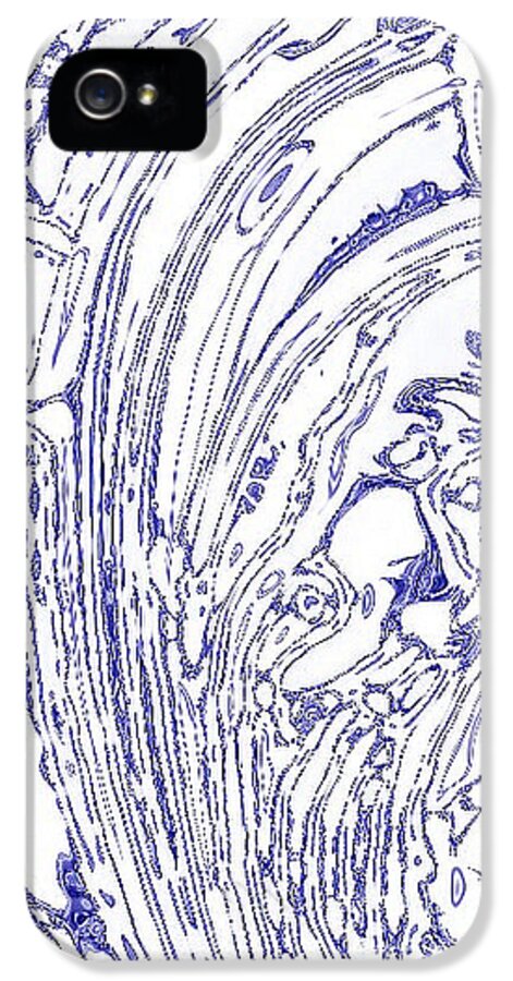 Tsunami iPhone 5 Case featuring the photograph Panoramic Grunge Etching Royal Blue Color by Joseph Baril