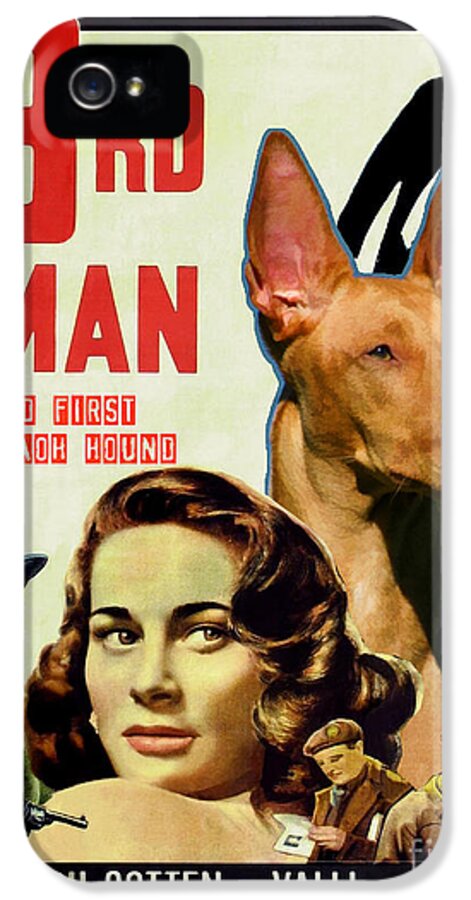Pharaoh Hound iPhone 5 Case featuring the painting Pharaoh Hound Art Canvas Print - The Third Man Movie Poster by Sandra Sij