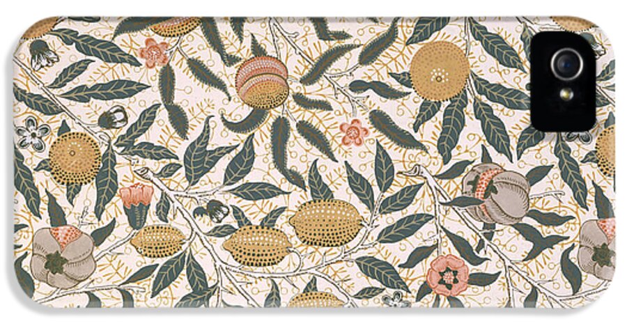 Pattern iPhone 5 Case featuring the tapestry - textile Pomegranate design for wallpaper by William Morris