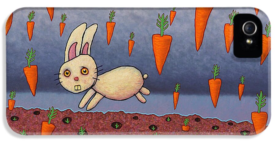 Bunny iPhone 5 Case featuring the painting Raining Carrots by James W Johnson