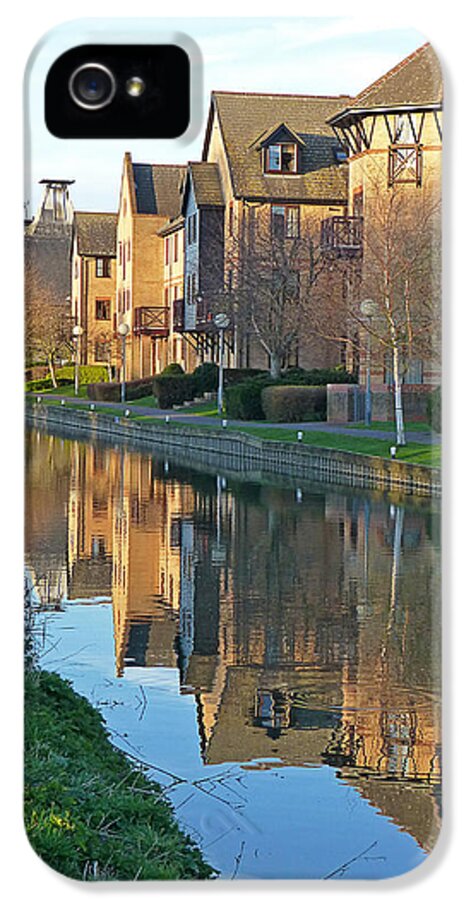 River iPhone 5 Case featuring the photograph Riverside Home Reflections Vertical by Gill Billington